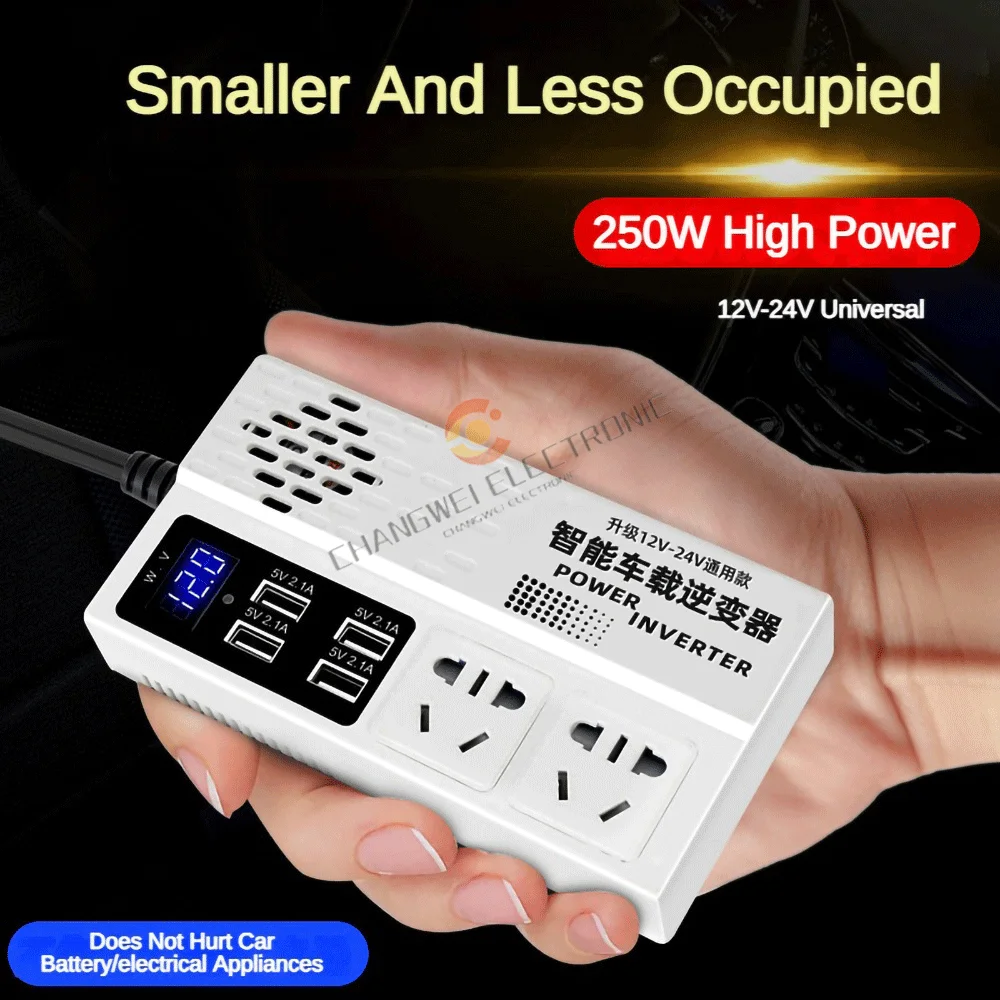 250W Car Power Inverter DC 12V To AC 220V Modified Sine Wave Converter Auto Charger Converter Adapter