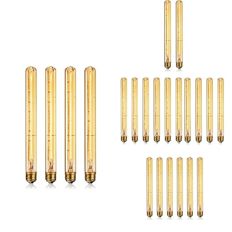 ABNO-Dimmable Long Tubular Light Bulb E27 40W Retro Light Bulb 220V Industrial Home Bar Chandelier