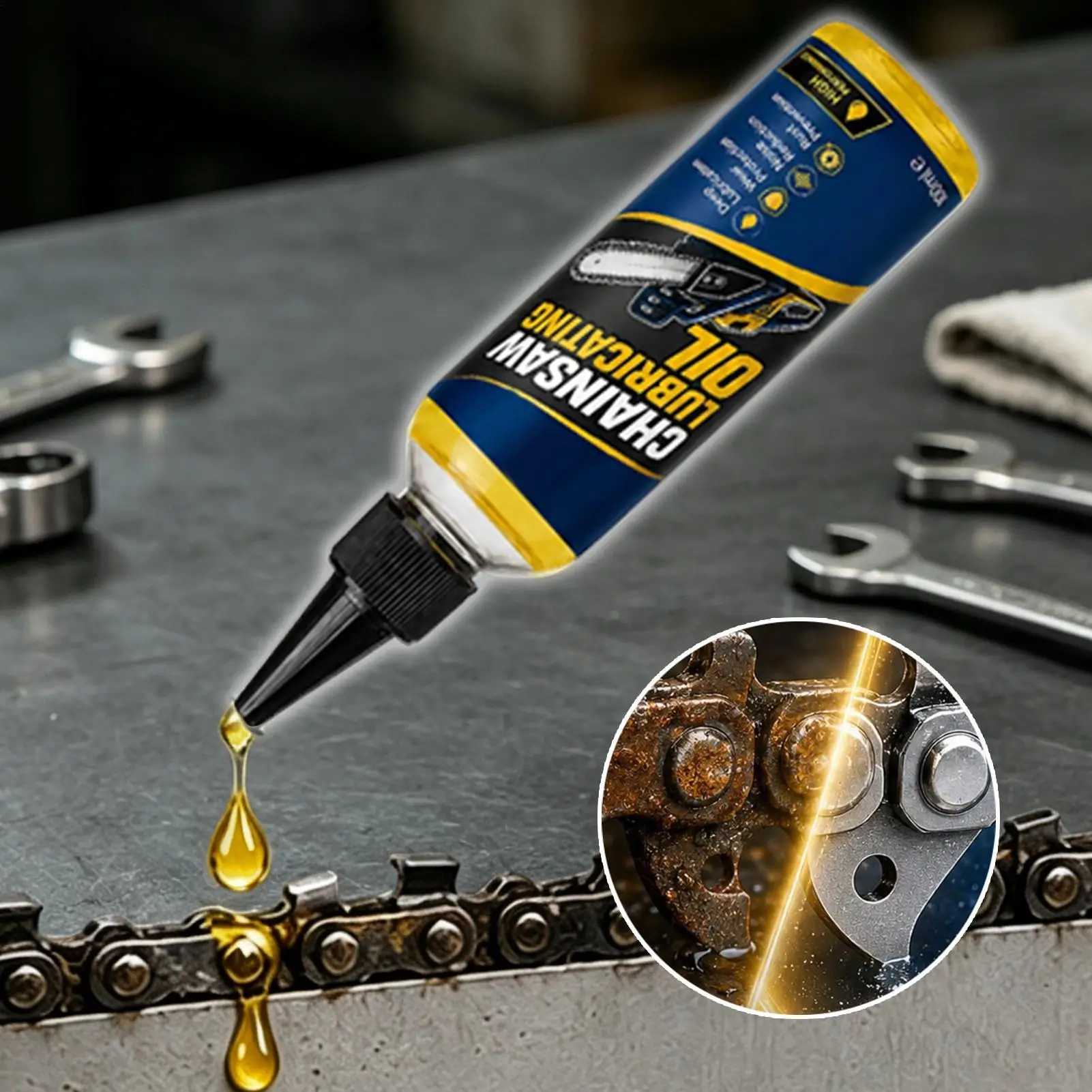 Chainsaw Oil 100ml Saw Bar Chain Lubricant Anti Rust Chainsaw Oil for Home Industry Construction Outdoor Workshop Farm Ranch
