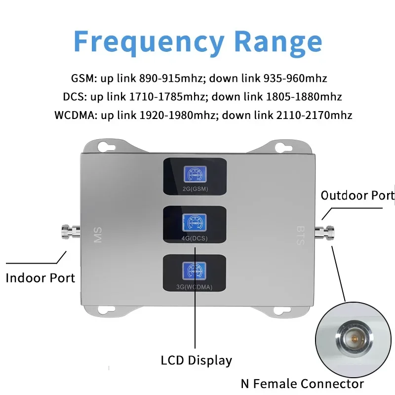 2G 3G 4G 900 1800 2100 Mobile Amplifier 2 antenna repeater GSM repeater DCS WCDMA 2G 3G 4G repeater LTE cellular Signal Booster