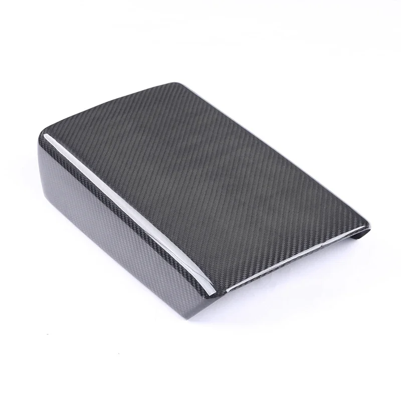 Cubierta de caja de reposabrazos de fibra de carbono Real para Tesla New Model Y/3/3 + Highland 2024 3K 240G, caja de reposabrazos Central, accesorios de coche