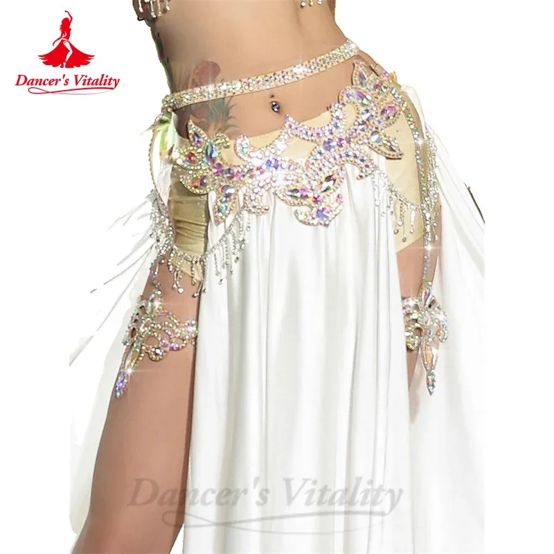 Belly Dance Performance Accessories for Women Senior AB Stones Chain Belt Girl\'s Luxury Competiton Bracelets