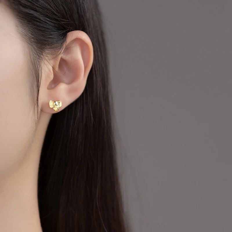 YIZIZAI Gold Silver Color Elephant Earrings for Women Lady Fashion Creative Animal Ear Studs Female Party Wedding Jewelry Gift