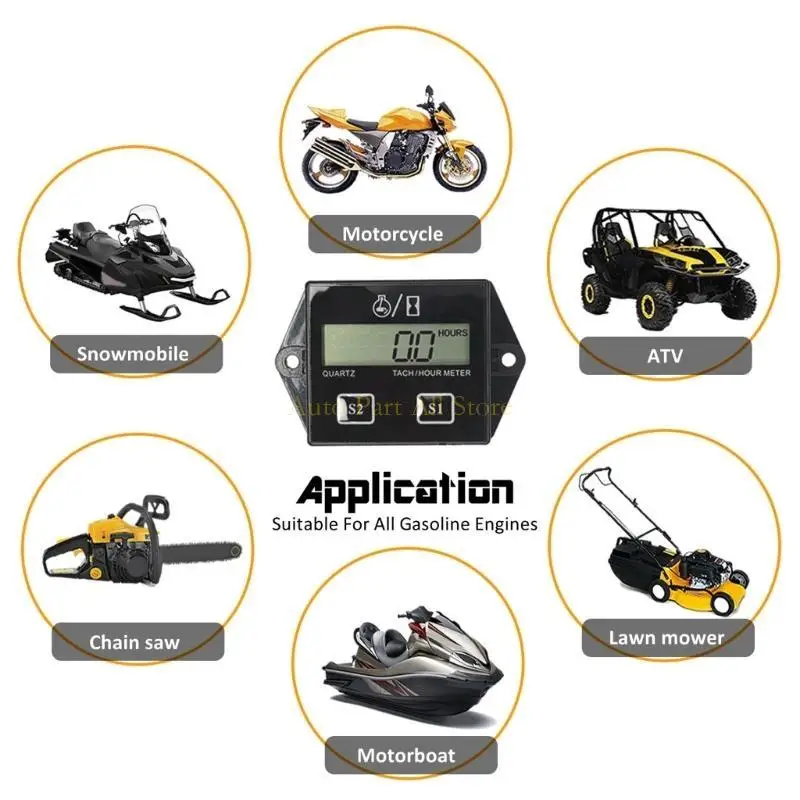 J0MA Digital Tach Hour Hour RPM Meter Gauge Tachometer Timer لدراجة الدراجات النارية الترابية