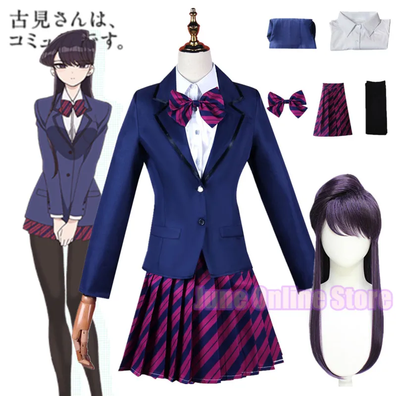 Anime Komi kann nicht kommunizieren Shouko Komi Cosplay Kostüm Mädchen Schuluniform Komi San Wa Comyushou Desu Anzüge Perücke