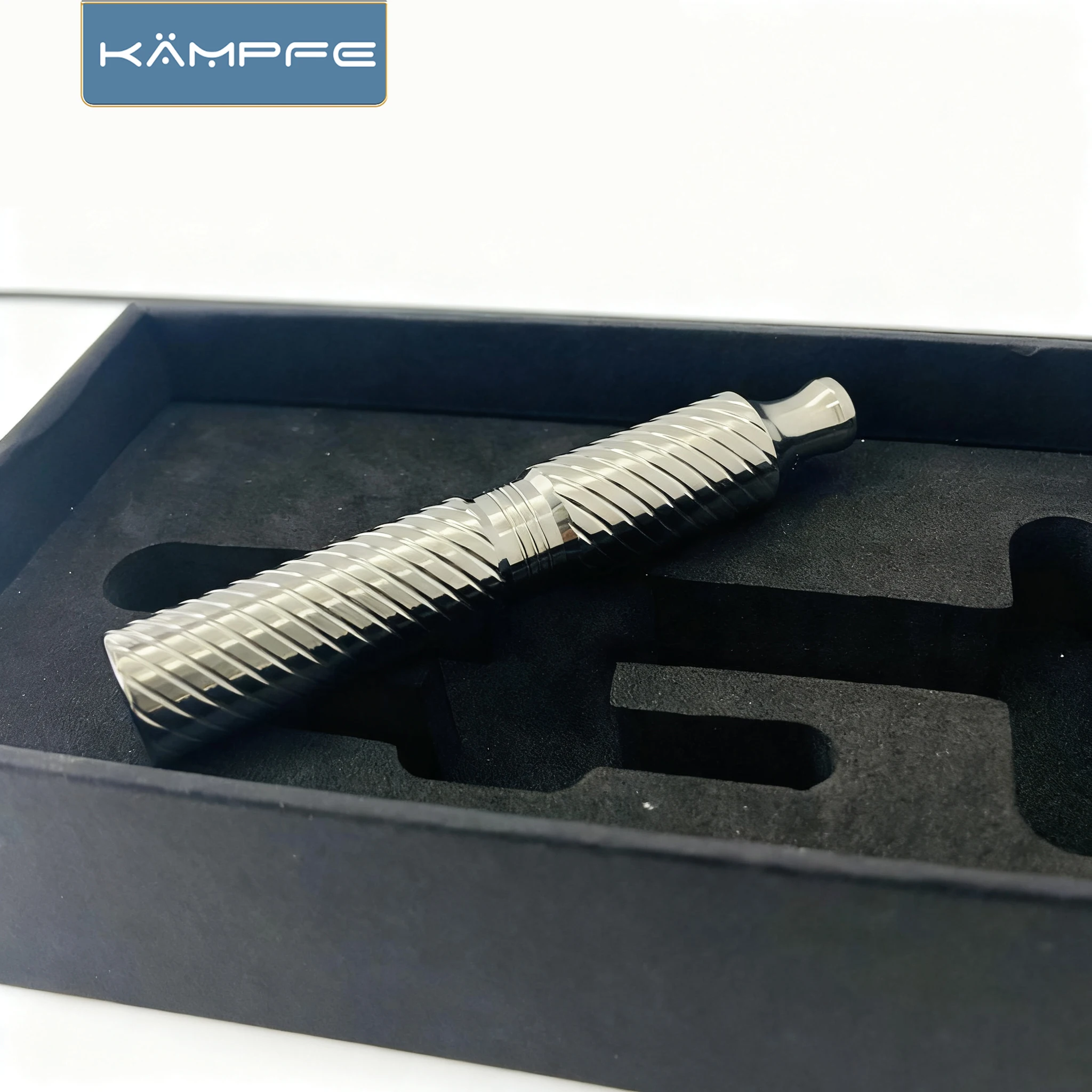 Kampfe Men's Titanium Polished Safety Razor Handle CNC Carving Smooth Shave Barber Shop Accessories