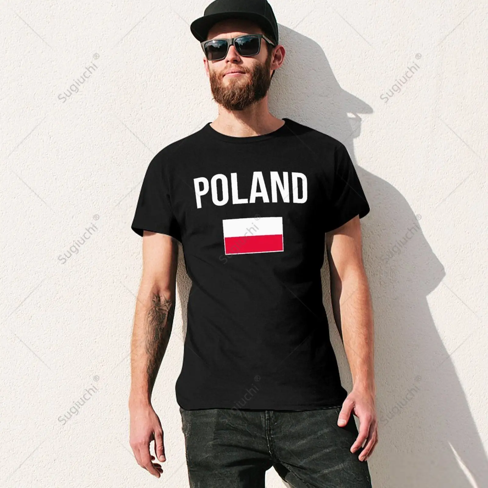 Unisex Men Poland Flag Polska Tshirt Tees T Shirts Women Boys 100% Cotton T-Shirt