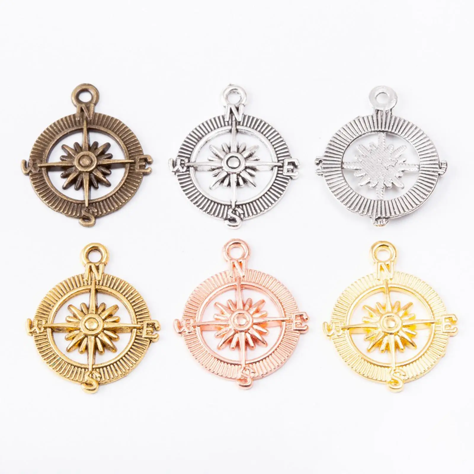 50 Pieces Lovely Compass Charms 3D Compass Vintage Alloy Pendants for Earrings Her Anniversary Hairpin Birthday Gifts DIY Crafts view 4