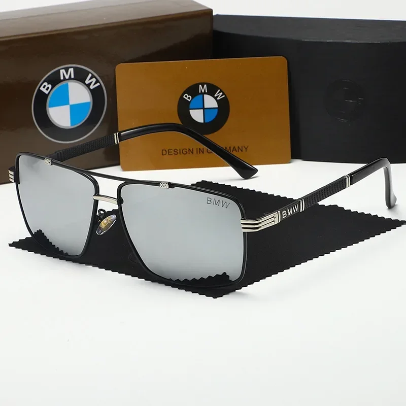 

НОВЫЕ модные поляризационные солнцезащитные очки с логотипом BMW для мужчин, защитные очки для вождения, спортивная упаковка в стиле ретро, солнцезащитные очки-авиаторы, подарочная коробка