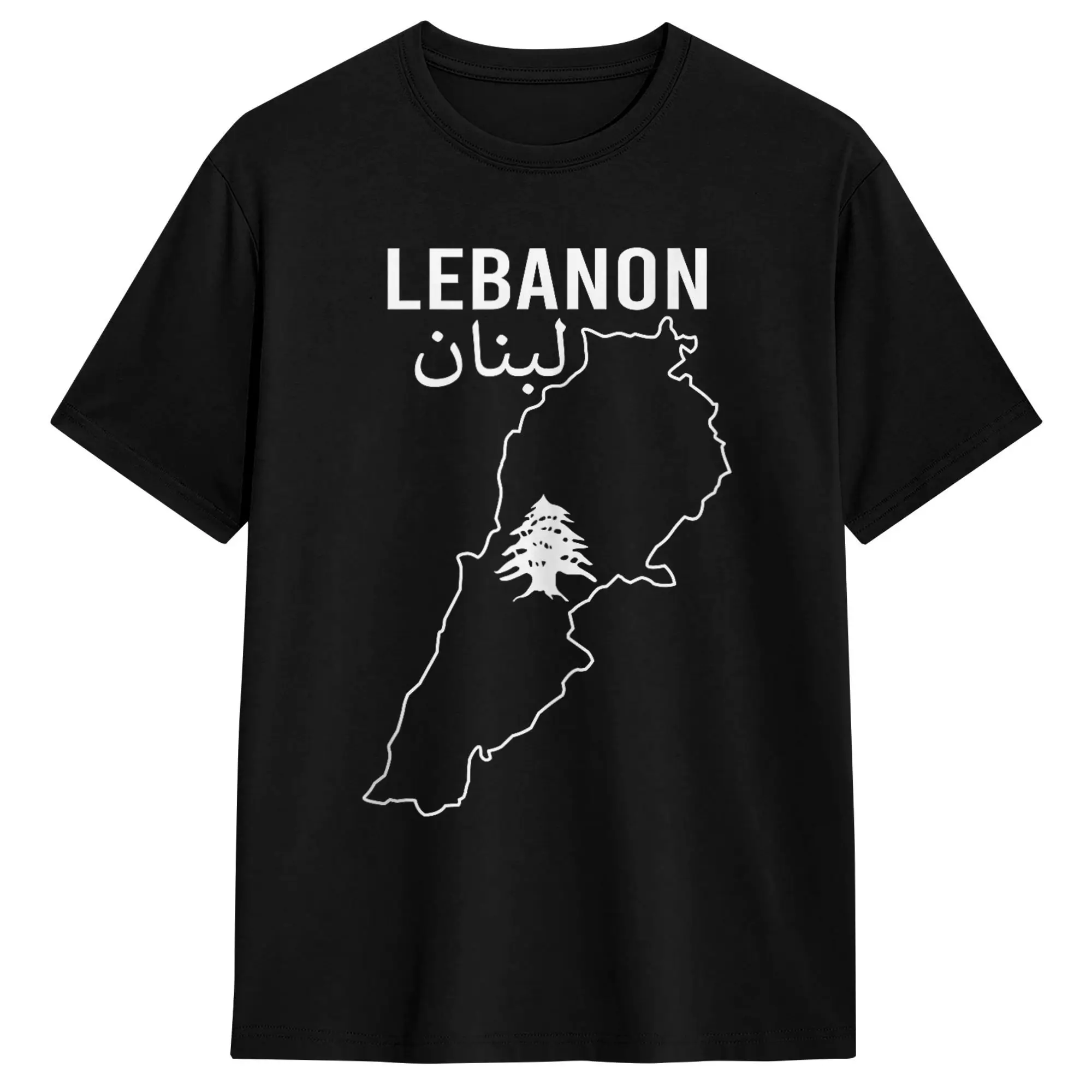 Lebanon Flag Map Beirut T Shirt  Hippie T-Shirts Short Sleeves Vintage Tshirt Summer Cotton Plus Size Top Tees