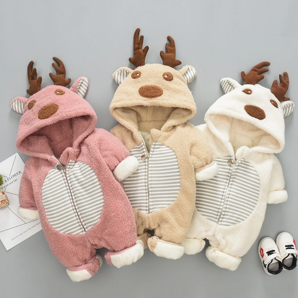 

Baby Jumpsuit Long Sleeve Onesie Soft Comfortable Skin Friendly Breathable Hoodie One Piece Infant Newborn Winter