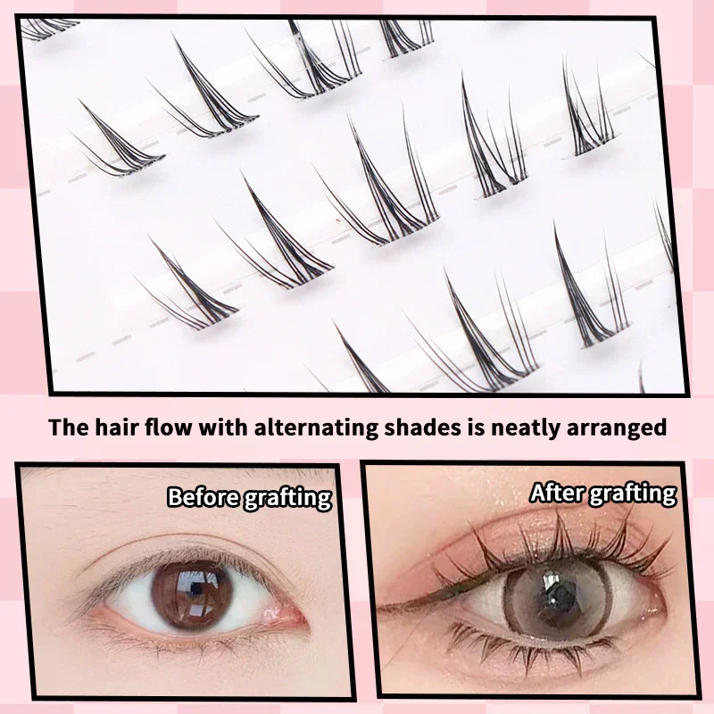 Voluminous No Need Glue Self-adhesive False Eyelashes Fluffy Fish Tail Sunflower Thick Curling Lash Extension DIY Anime Eyes - view 4