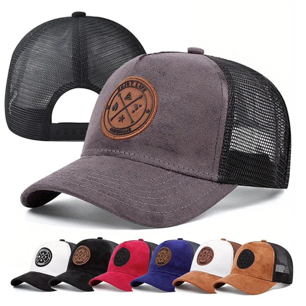 Summer Mesh Baseball Cap ENJOY LIFE Letter Patch Trucker Hat Snapback Hat Casual Breathable Unisex Street Hip Hop Sunshade Caps