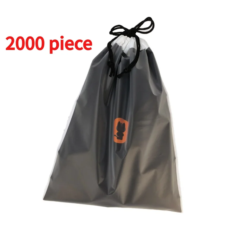 20 00piece.Custom.Custom Logo Biodegradable Materials Pull Rope Bundle Mouth Plastic Bag Shopping Bag Drawstring Bag