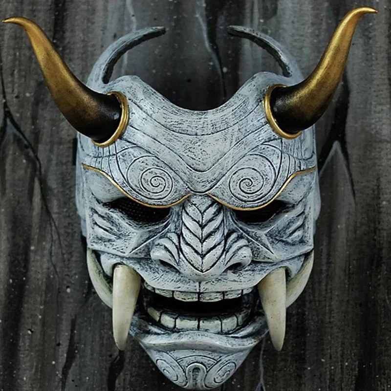 Hannya Dämonenmaske Japanischer Oni Samurai Noh Kabuki Roter Prajna Latexmasken Erwachsene Unisex Halloween Cosplay Requisiten – Detail 8