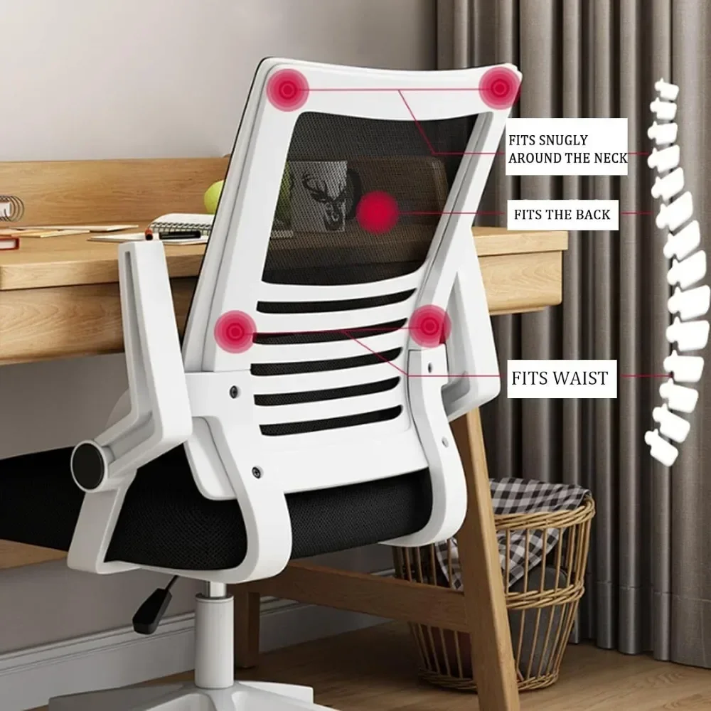 Home Office Ergonomic Desk Mesh Computer Chair with Lumbar Support Armrest Reclining Swivel