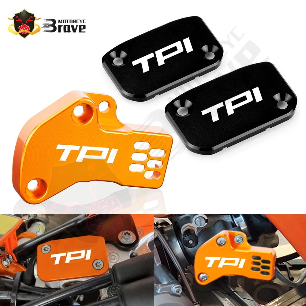 

Motorcycle TPS Sensor Guard & Front Brake Clutch Fluid Reservoir Cover Cap For KTM 150-300 XC-W TPi 150 250 300 XCW TPI