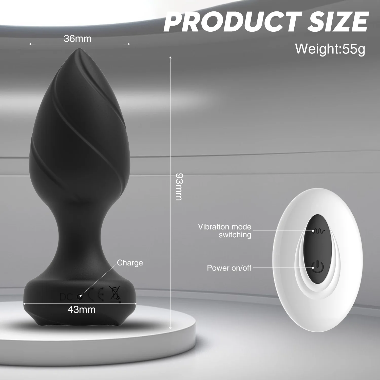 Anal Plug Adult Sex Toys 10 Modes Vibrating Butt Plug Remote Control Vibrators Prostate Massager for Men Women and Couples IP6