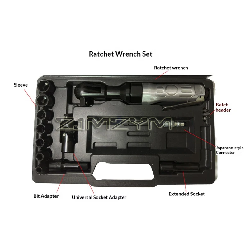 Pneumatic Air Ratchet Wrench Adjust Torque Spanner Wrenchs lever Square Drive Straight Shank Professional Tool 1/2