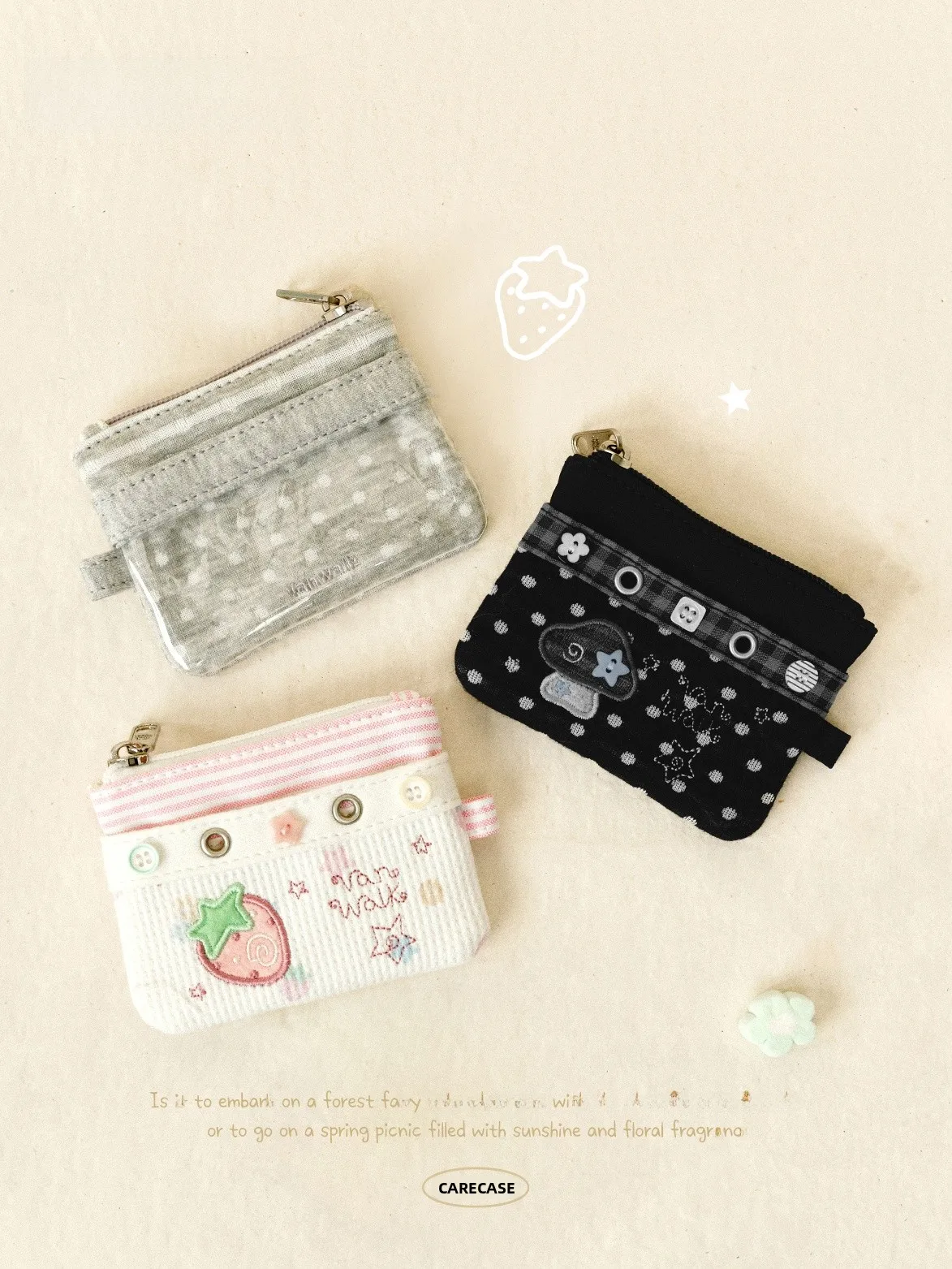 Cartera corta portátil para mujer, creativa, portátil, marca Vanwalk Gulugulu, regalo de alto valor estético, tarjetero compacto