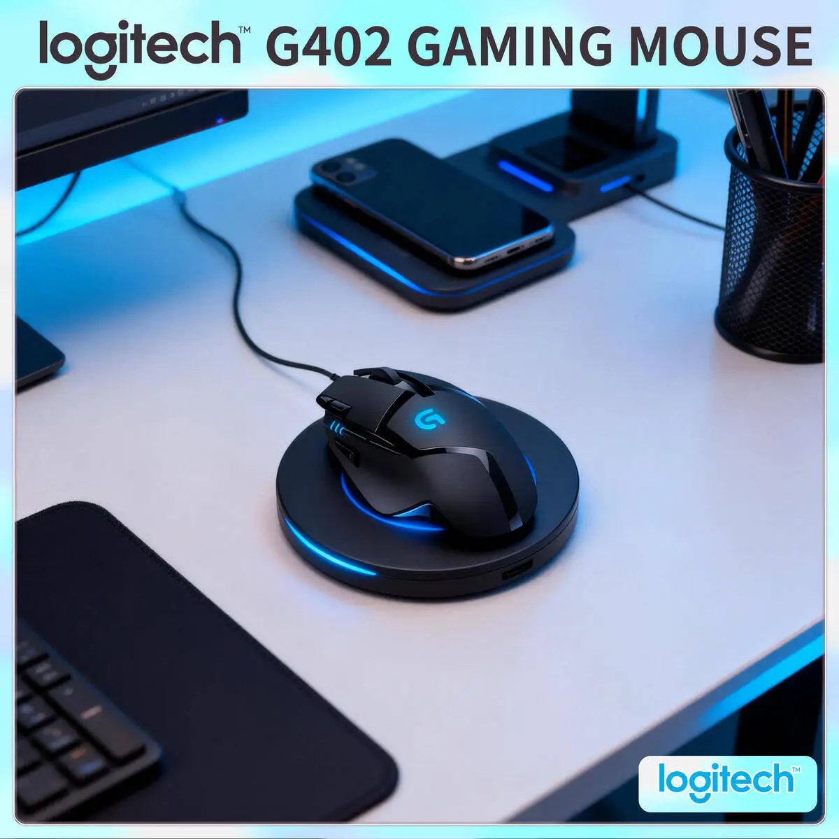 

Logitech G402 Hyperion Fury Gaming Mouse Wired 4000 DPI 8 Programmable Buttons Ergonomic for PC Windows Laptop Gamer