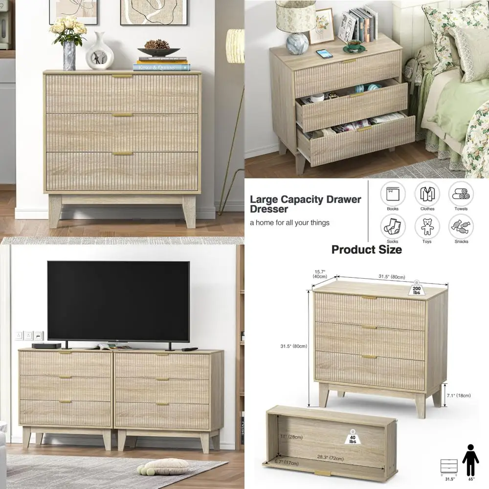 منضدة خشبية كبيرة ذات 3 أدراج، طاولة بجانب السرير موفرة للمساحة، خزانة تخزين، طاولة نهائية للأريكة #1