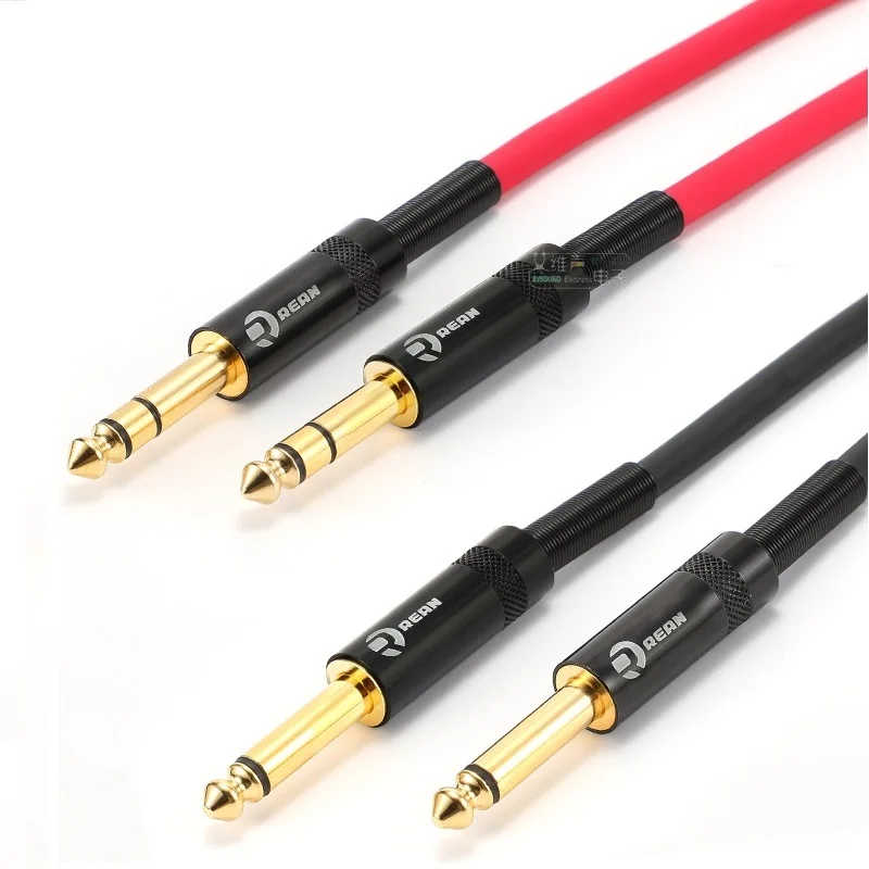 1pcs REAN YongSheng Jack 6.35mm big two-core/three-core TS/TRS connector mono/stereo outlet 6.5mm guitar microphone cable plug