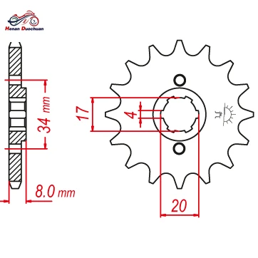 520-14T Motorbike Front Sprocket for Honda CA250 CB250 CD250 CM250 NAS250 XL-X250 XL350 XL-X350 XL250 CRF230 08-10 XR200 250 350