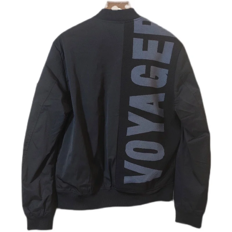 

Youthful Autumn Winter Jaet for Men Geoaphical Mystery Series Stand Fit Long Sve Zipper Closure Polyester Pure Color