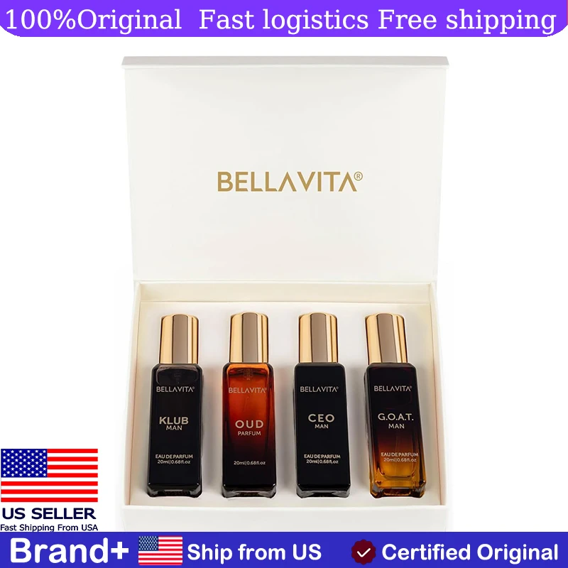 Bellavita Luxury Men's Perfume Gift Set with CEO Man G.O.A.T. Klub and Oud 80ml Perfume Long Lasting Fragrance Cologne Portable