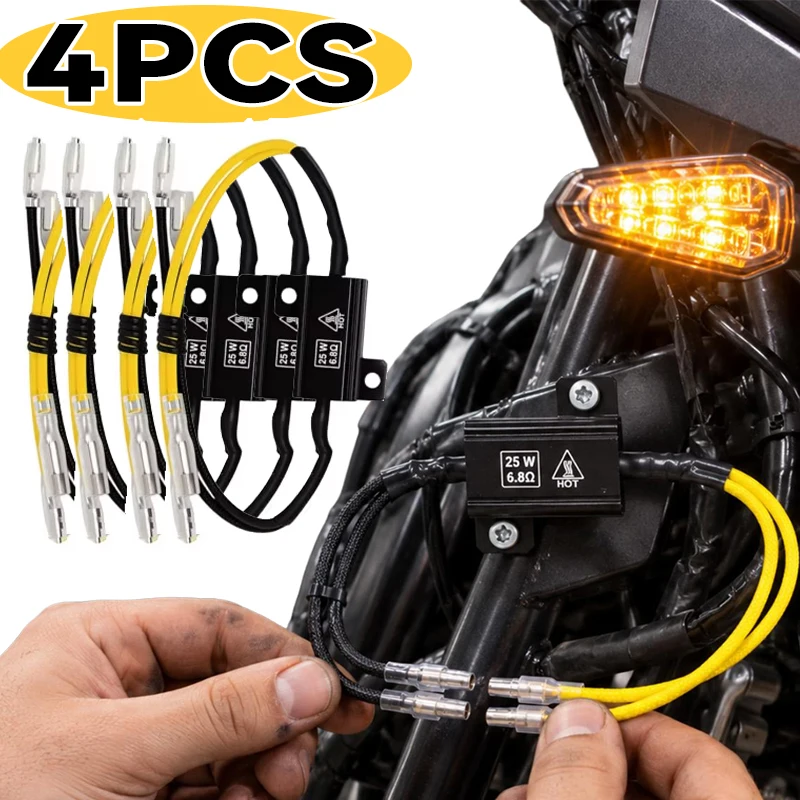1/2/4pcs Motorcycle Decoding Resistor Power Resistor 25W 6.8Ohm Light Load for Repairing Resistance LED Mini Turn Signal Parts