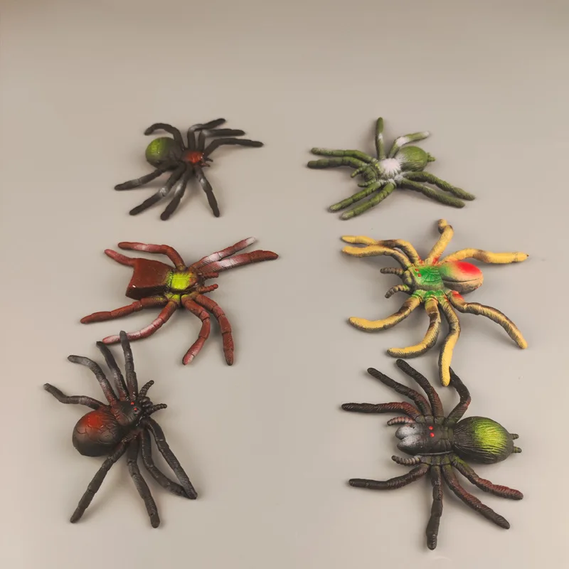 

6pcs Set Children's Science Education Cognitive Toys Creative Simulation Little Spider Toy Model Halloween Prank Scary Toys