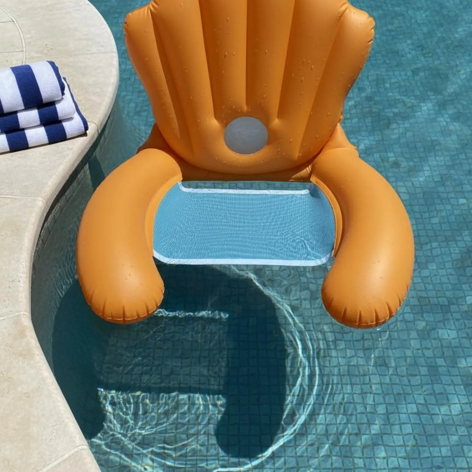 Inflatable Pool Chair Foldable Buoyant Water Suspended Seat Pool Buoyant Lounger Lounger Portable Long-Lasting PVC