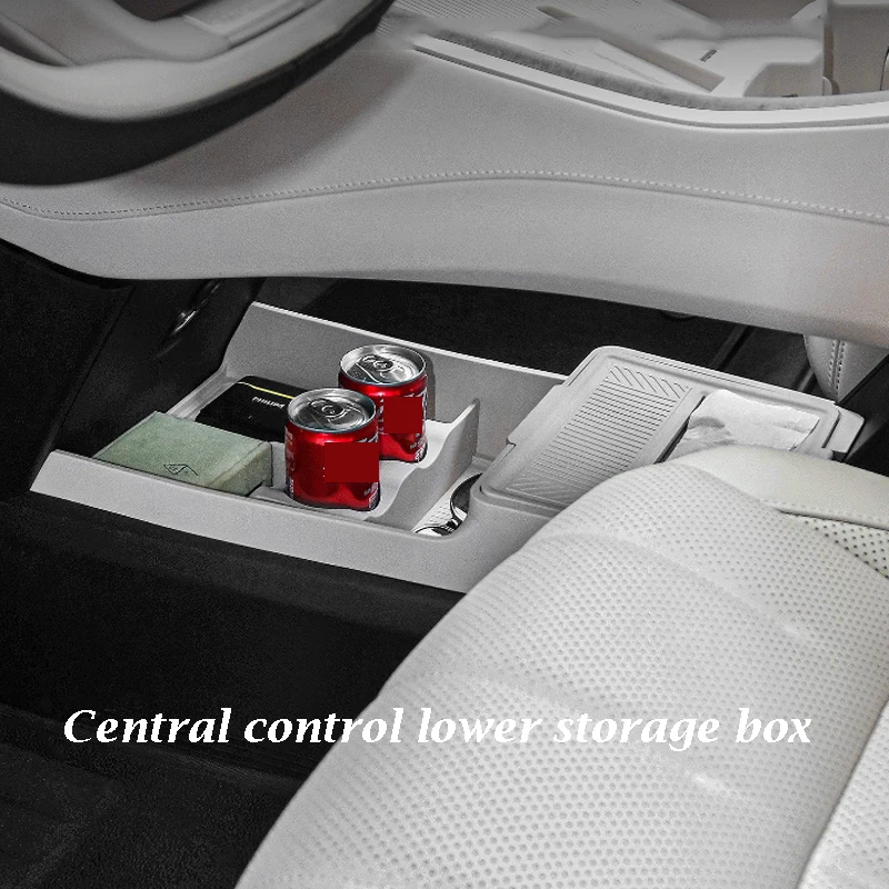 

For NIO ONVO L90 2025 Central Control Lower Storage Box Tissue Box and Cup Holder Organize Interior Supplies