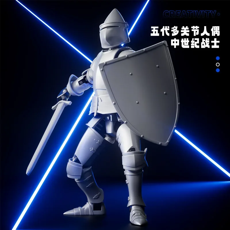 New knight lucky doll 13 joints Building Blocks movable 3D printed doll toy 3rd generation dummy DIY decompression