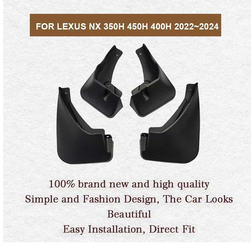 Car Mudguards for Lexus NX 350h 450h 400h 350 2022 2023 2024 Mudflaps Fender Mud Flap Splash Guards Cover Wheel Auto Accessories