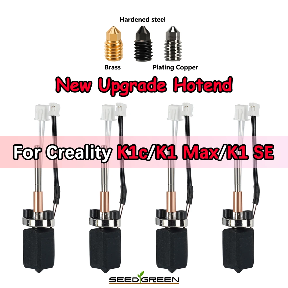 

Новое обновление Hotend для Creality K1C/K1 MAX/K1 SE, комплект hotend, сменное сопло, латунь, закаленная медь, 3D-принтер