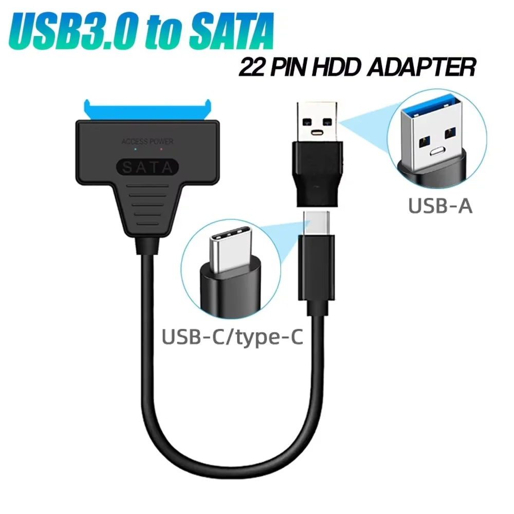 SATA to USB 3.0 / 2.0 Cable Up to 6 Gbps for 2.5 Inch External HDD SSD Hard Drive SATA 3 22 Pin Adapter USB 3.0 to Sata III Cord