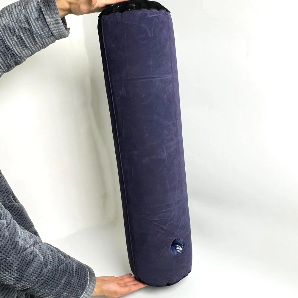 1pc Inflatable Cylindrical Pillow for Neck, Back, and Leg Support, Portable Inflatable Pillow