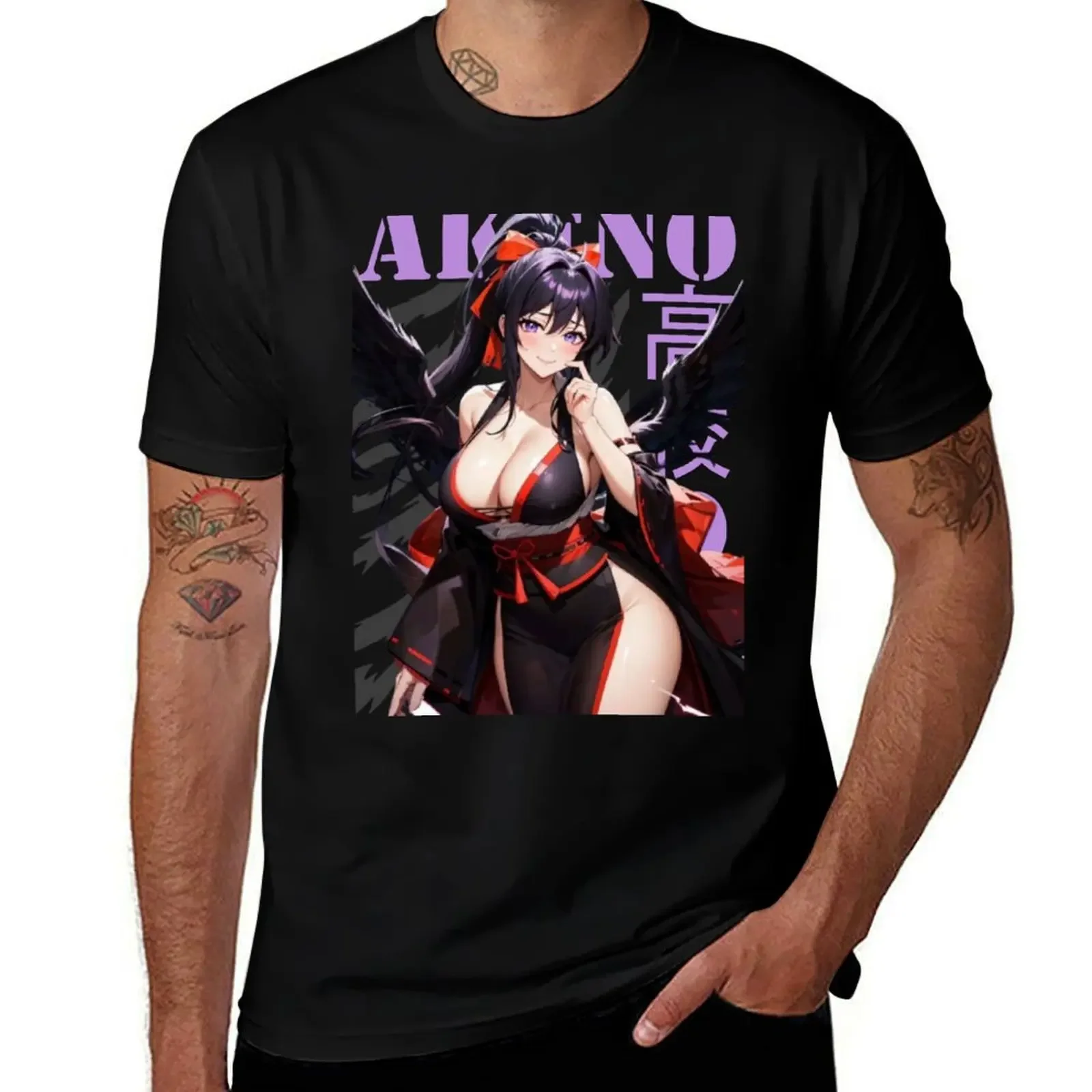 Akeno Himejima T-Shirt street wear baggy shirts shirts men graphic