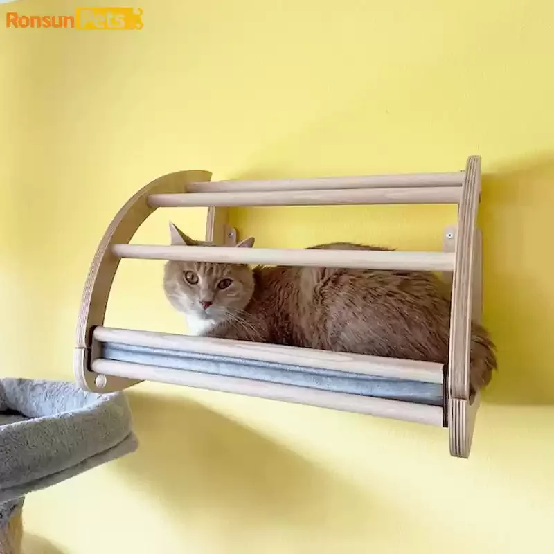 Universe Grocery Store Wooden Wall-mounted Cat Wall Cat Climbing Frame Cat Litter Integrated Wall Semi-closed Winter  Litter
