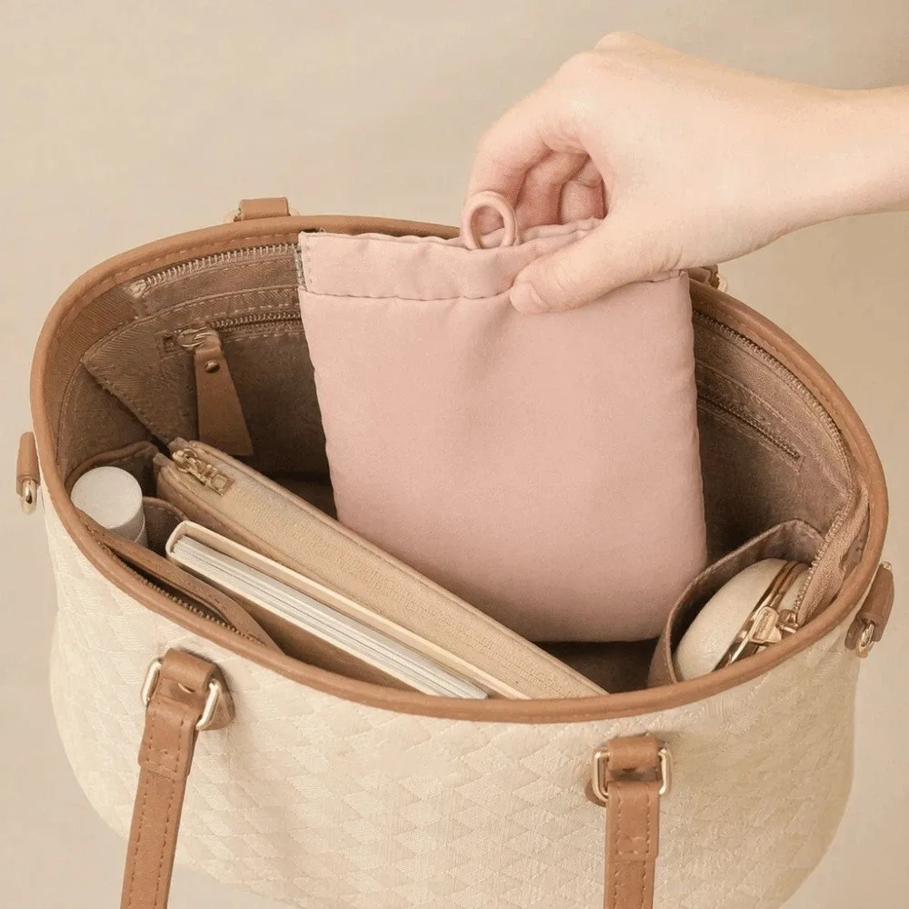Fashion Portable Eyewear Storage Bag Self-closing Soft Earphone Bag Waterproof Solid Color Automatic Closing Makeup Pouch School