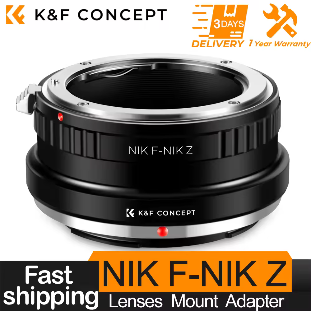 טבעת מתאם עדשות K&F CONCEPT Nik-Nik Z עבור עדשות ניקון F/AF AI AI-S למצלמות ניקון Z6 Z7, מתאים גם לניקון Z5 Z6 Z7 Z6ii Z7ii