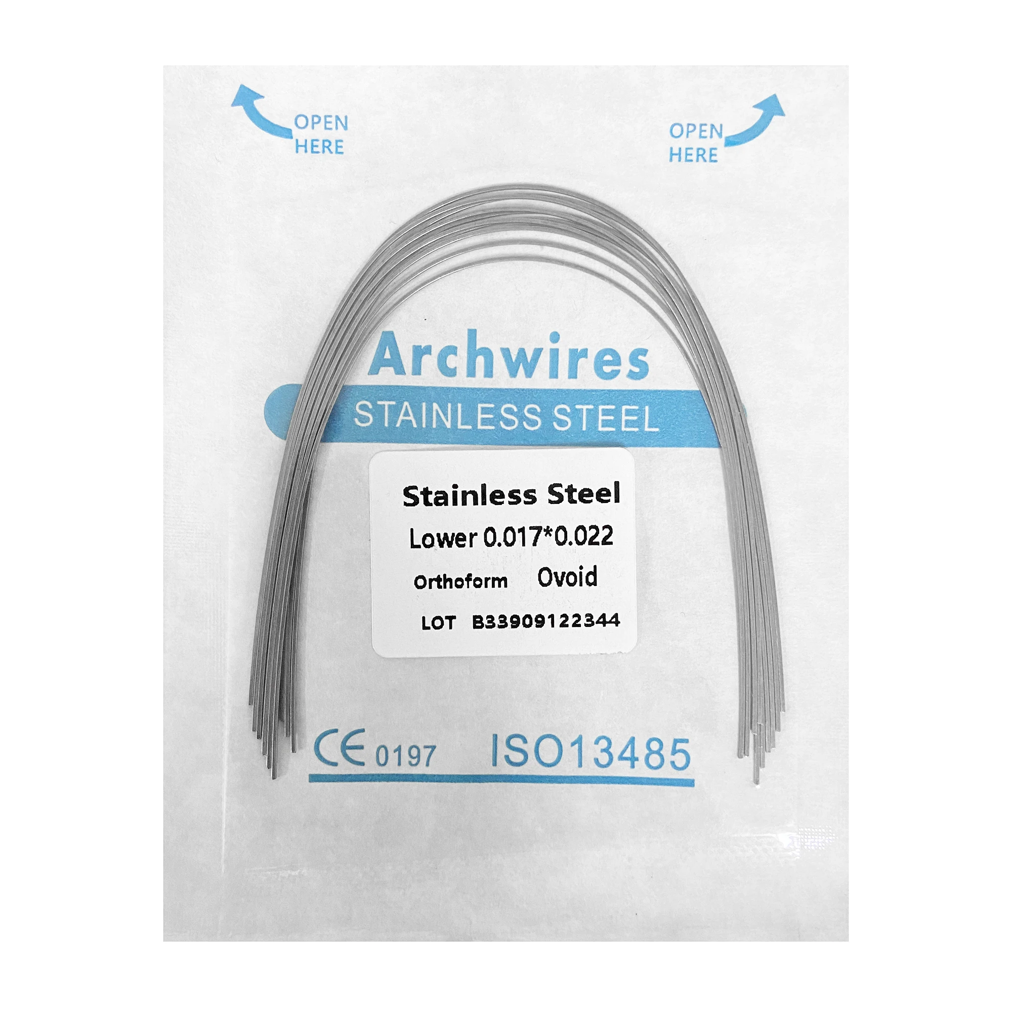 10pcs/pack Dental Orthodontic Stainless Steel Round/Rectangular Wire Ovoid Form Dentist Material Dental Arch Wire