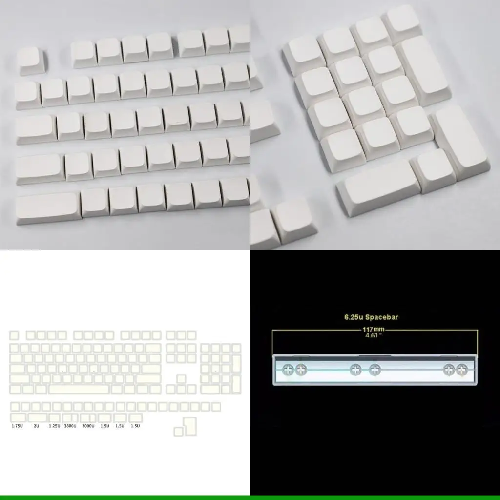 

U55C 134PCS Стильный минималистский белый пустые клавишные клавиши xda Высота PBT Dyesub Индивидуальный набор клавиш для
