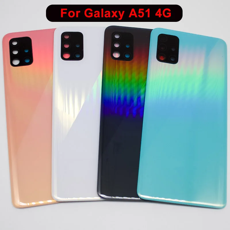 

New For Samsung Galaxy A51 4G Housing Cover A515F Battery Back Case Door Rear Panel Replacement With Lens With Adhesive Sticker