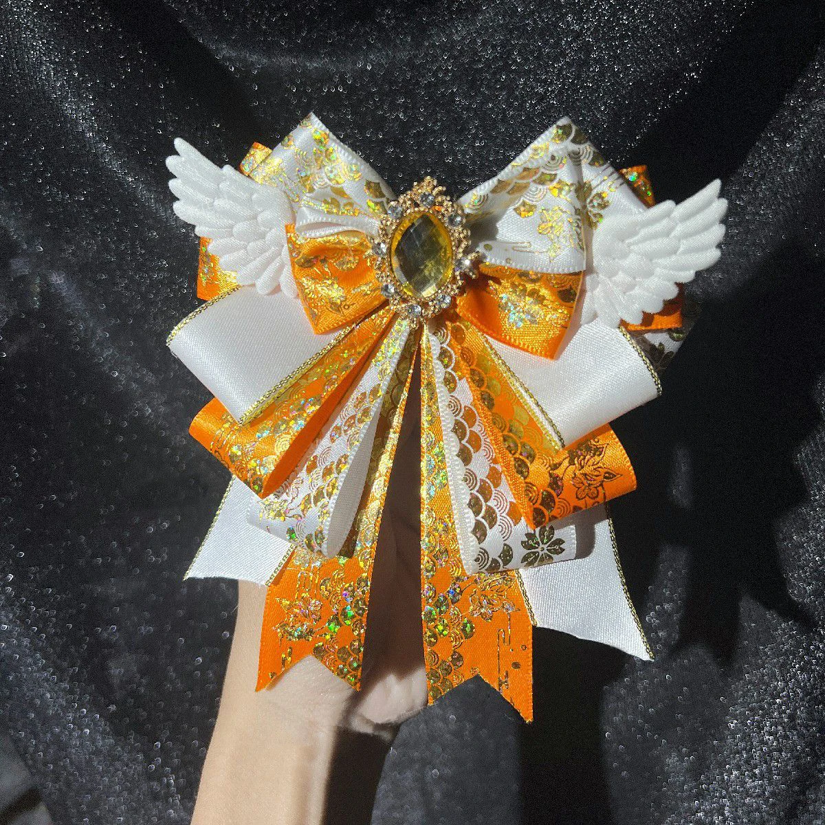 1Pc Cute Angel Wings Bow Tie Brooch, 11 Colors, Handmade DIY Finished Product, Anime Lolita Cosplay, Comic Exhibition Decoration, Backpack Decoration Bow Tie