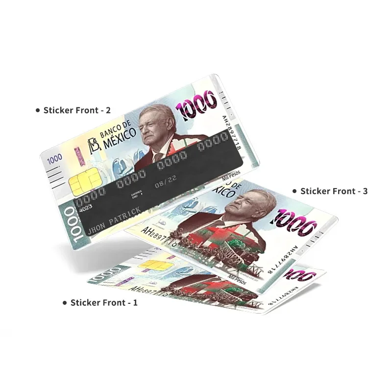 4pcs Funny Credit Card Cover Sticker Banknote Decals Card Wacky Skin Sticker Debit Card Personality Decorative Films Waterproof