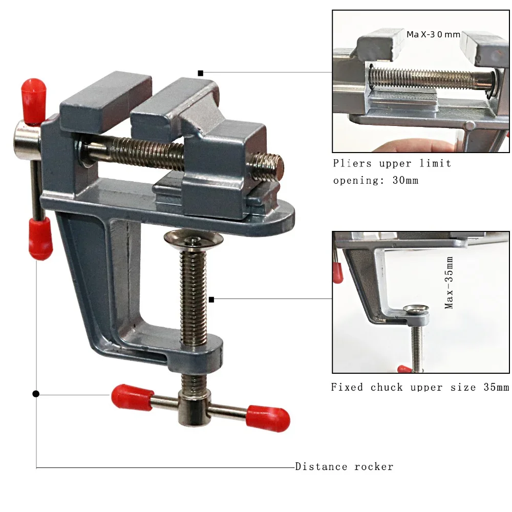 PHYHOO Aluminum Mini Table Clamp Small Bench Vice Jeweler Hobby Clamps DIY Mold Craft Repair Tool Portable Work Bench Screw Vise