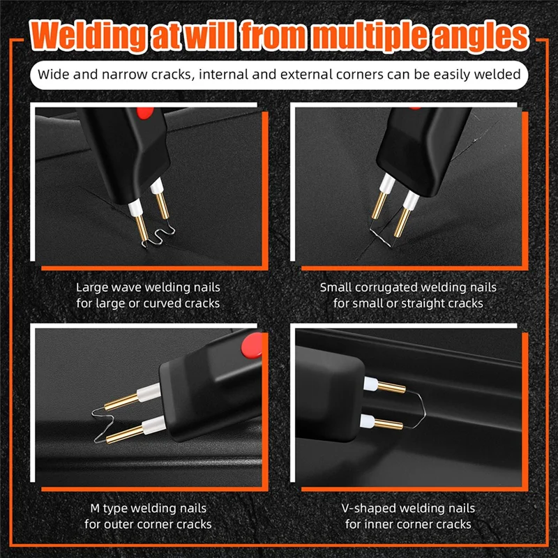 

ABKP-Plastic Welder Kit Crack Repair Tool 2In1 Hot Plastic Portable Charging Cable Red